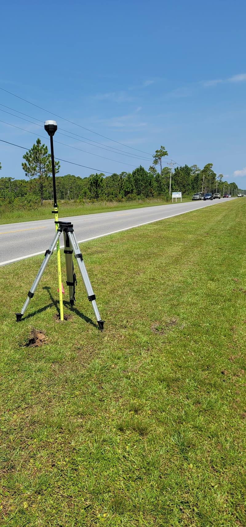 Ground control target observed along a roadway corridor