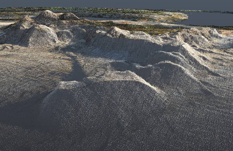 Point cloud of stockpiles for volume computation
